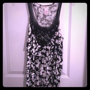 Candie’s Black & White Ruffled Tank